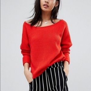 Boat Neck Knit Sweater